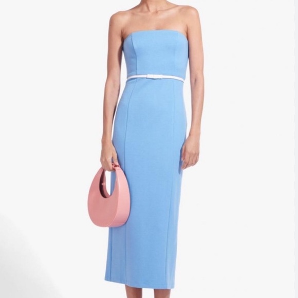 Blue mini Staud Dress Strapless - Picture 1 of 4